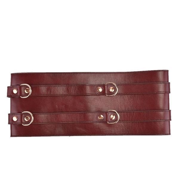 Кожаный пояс для бондажа Liebe Seele Wine Red Waist Cuff, S Size SO9462 фото