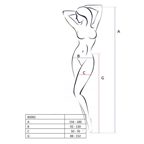 Бодістокінг Passion BS002 white, імітація панчіх і пояса PBS002W фото