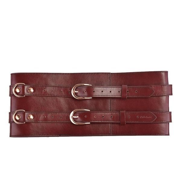 Кожаный пояс для бондажа Liebe Seele Wine Red Waist Cuff, S Size SO9462 фото