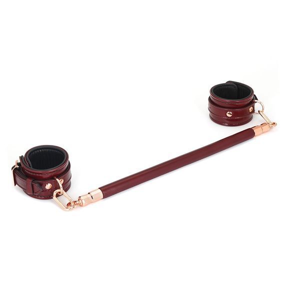 Фіксатор-розпірка для ніг або рук Liebe Seele Wine Red Spreader Bar, дерево + натуральна шкіра SO9457 фото