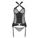Сетчатый комплект корсет с халтером, съемные подвязки и трусики Passion AMANDA CORSET, black SO5319 фото 5