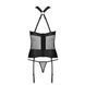 Сетчатый комплект корсет с халтером, съемные подвязки и трусики Passion AMANDA CORSET, black SO5319 фото 6