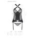 Сетчатый комплект корсет с халтером, съемные подвязки и трусики Passion AMANDA CORSET, black SO5319 фото 7