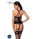 Сетчатый комплект корсет с халтером, съемные подвязки и трусики Passion AMANDA CORSET, black SO5319 фото 2
