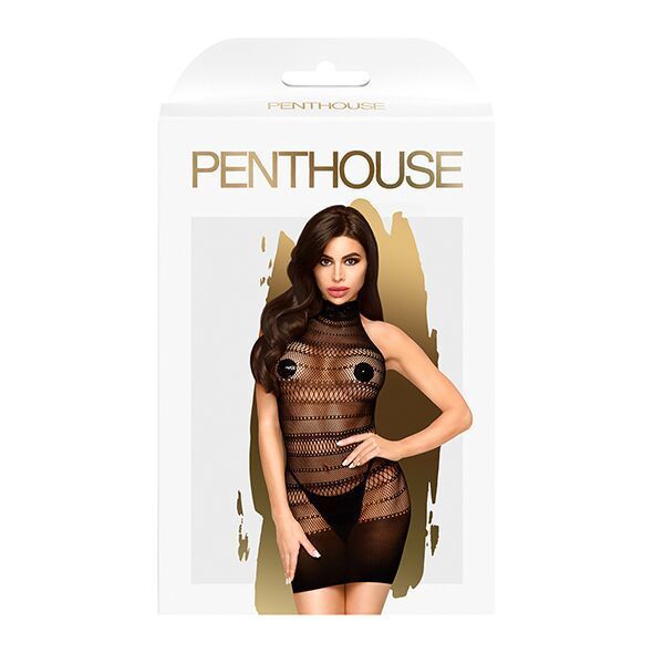 Міні-сукня сітка з горлом Penthouse - Epic Night Black SO5253 фото