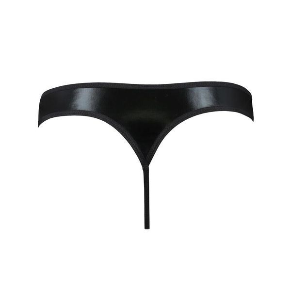 Мужские стринги Passion 033 THONG PAUL Black, под латекс SO7571 фото