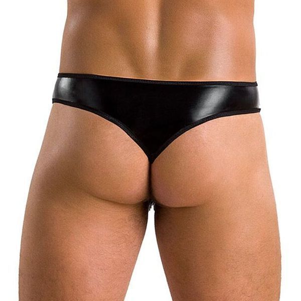 Мужские стринги Passion 033 THONG PAUL Black, под латекс SO7571 фото