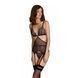 Корсет із пажами Passion AMBERLY CORSET 4XL/5XL, black, асиметричний крій, мережива, стрінги SX0459 фото 1