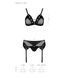 Комплект белья Passion NESSY SET black, бюстгальтер, пояс для чулок, стринги SO8458 фото 5