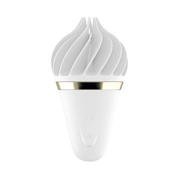 Мороженка-спиннатор Satisfyer Lay-On - Sweet Treat White/Gold, 10 режимов работы, водонепроницаемый SO3553 фото