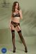 Комплект Passion LEAFA SET black, мереживо+сітка, бюстгальтер на кісточках, стрінги, пояс для панчіх SX0510 фото 6