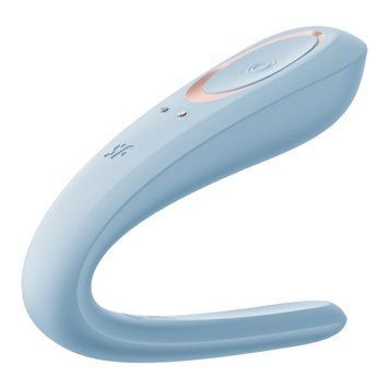 Вибратор для пар Satisfyer Double Classic Light Blue с одним моторчиком SX3654 фото